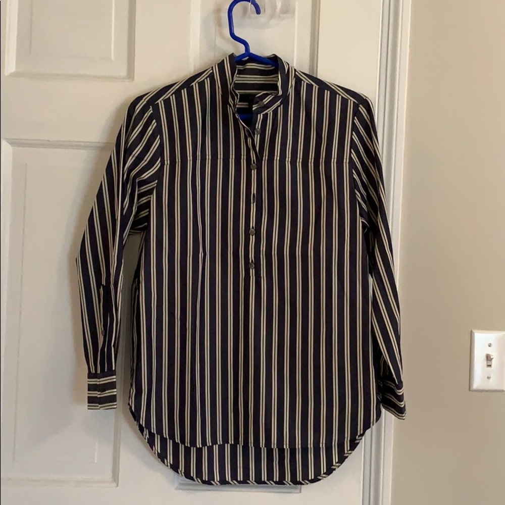 J. Crew Mandarin collar blouse.
